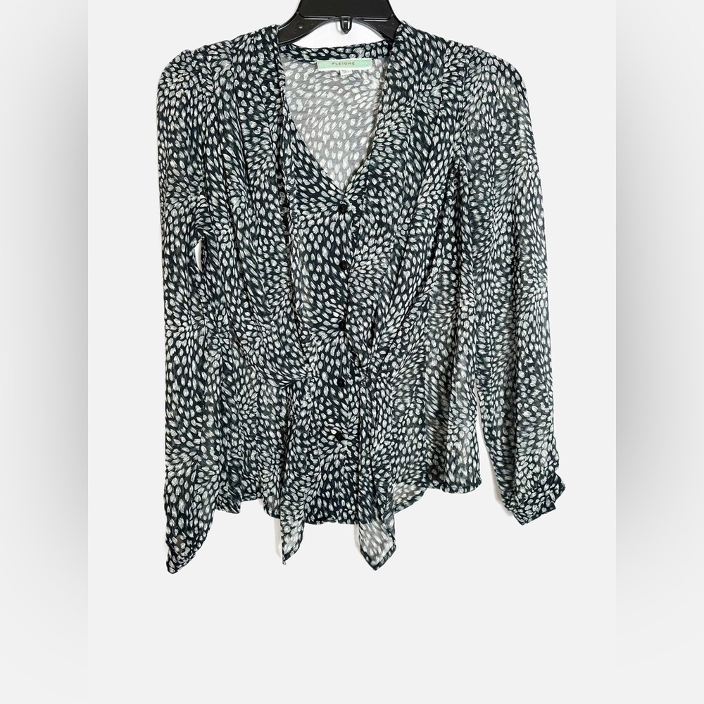 Pleione Button Down Pattern Blouse